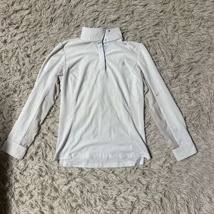 Girl’s Medium White Romfh Long Sleeve Horseback Riding Show Shirt